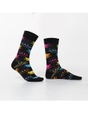 Black men\'s socks with cats SM26 - Online store - Boutique